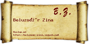 Beluzsár Zina névjegykártya